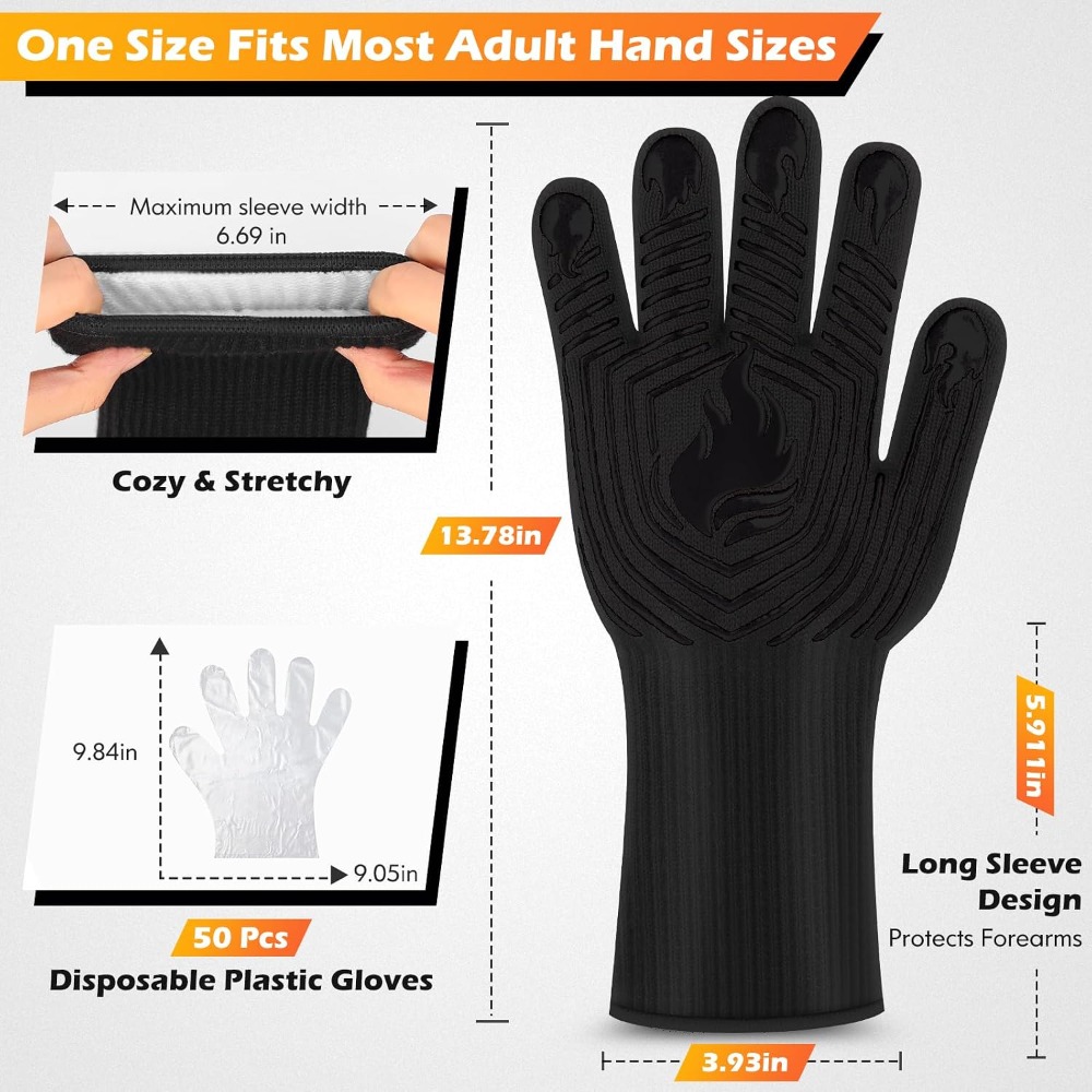 BBQ Gloves, 1472°F Heat Resist - đánh giá và giá Heat Resistant Glove